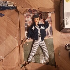 Barbie Yankees Baseball Player Doll - Navy and White